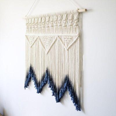 山水之间.北欧棉线 线挂毯纯工编染挂色 民URT宿手织壁饰画 画客