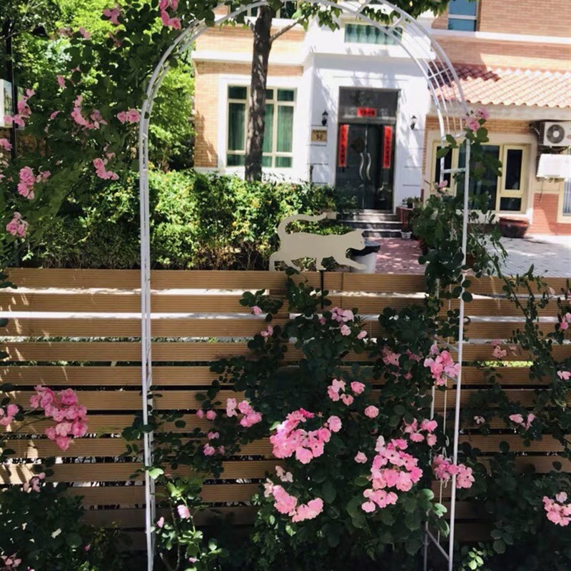 铁艺鲜花拱门花架欧式攀爬架子户外庭院花架花园爬藤架月季拱门