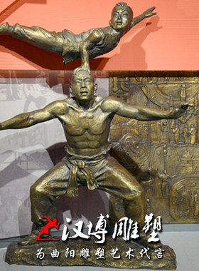 玻璃钢仿铜古代人物街头卖艺雕塑步行街广场民俗文化小品景观雕塑