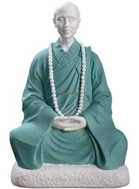 东方泥土陶瓷中式弘一法师人物摆件客厅酒柜书房博古架家居装饰品