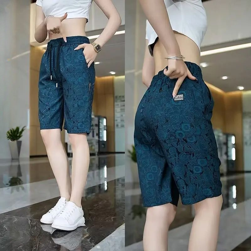 外贸尾货处理冰丝短裤男士宽松潮流休闲五分裤子夏季薄款直筒中裤