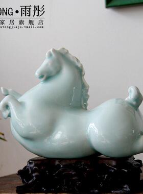 雨彤陶瓷马摆件景德镇陶瓷器影青瓷家居装饰工艺景德镇陶瓷马摆件