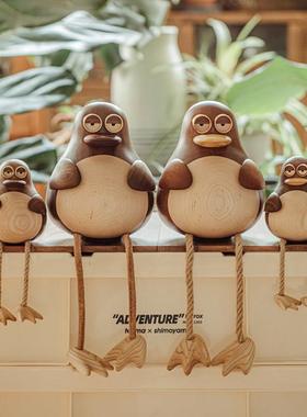 原上城大大鸟实木质办公室桌面玄关客厅装饰摆件家居饰品轻奢高档