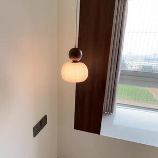 床头吊灯法式中古覆古风可升降触摸高级感主卧室玄关侘寂小吊线