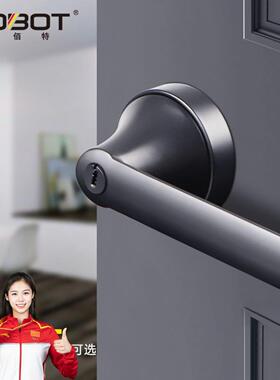 室内极简门锁静音磁吸卧室房门锁现代黑色执手锁卫生间通用型家用