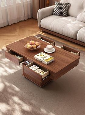 多功能智能语音电动实木升降茶几可移动边几带轮饭桌折叠两用188