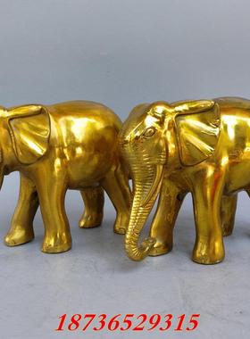 纯铜大象吸水象招财纳财旺财如意大象家居风水铜器摆件