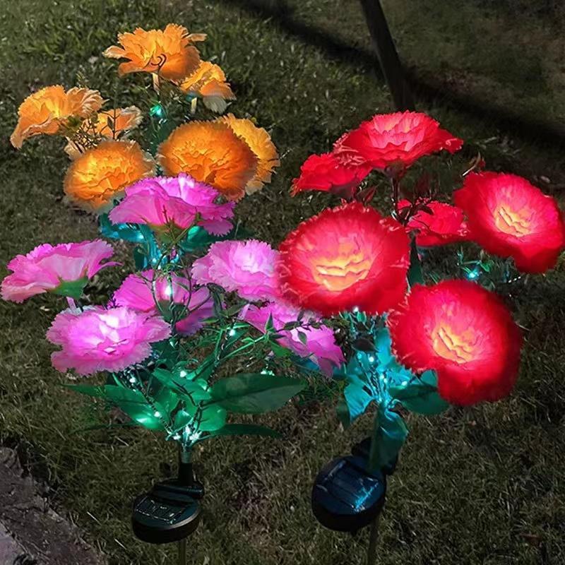 太阳能花灯户外康乃馨地插灯庭院别墅花园装饰灯草坪灯led灯防水