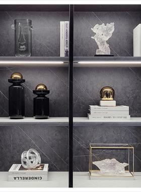 样板间现代软装客厅书柜雕塑摆件创意家居饰品雕塑琉璃组合ZH2585