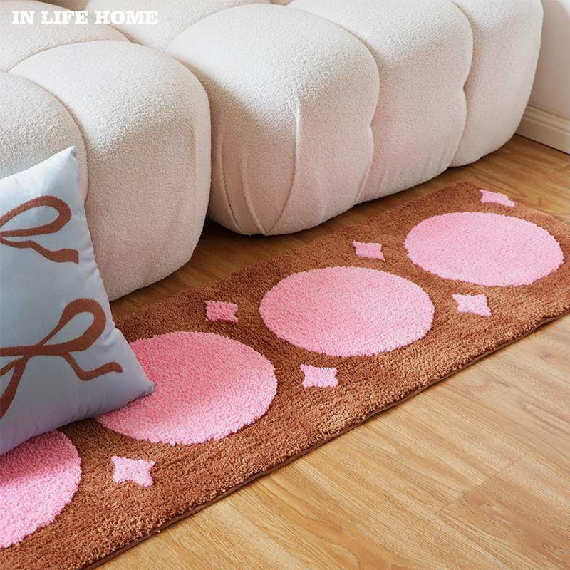 ins风客厅卧室地毯床边毯长条简约簇绒加厚飘窗垫 可洗防滑不移位,居家布艺,床边毯,淘宝优惠券,粉丝福利购,淘宝优惠卷