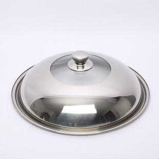 不锈钢炒锅盖子家用通用炒菜锅平底锅盖厚高拱加高30寸32cm34厘米