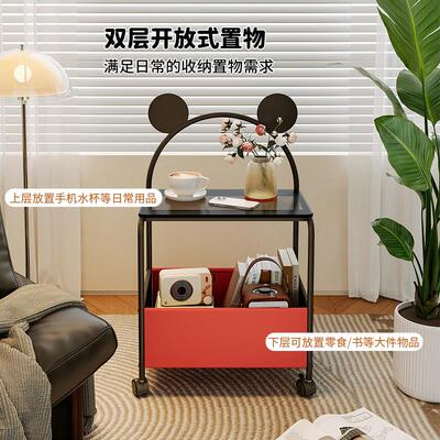 沙发边几可移动客厅迷你茶几零食小推车置物架轻奢高级感边桌带轮