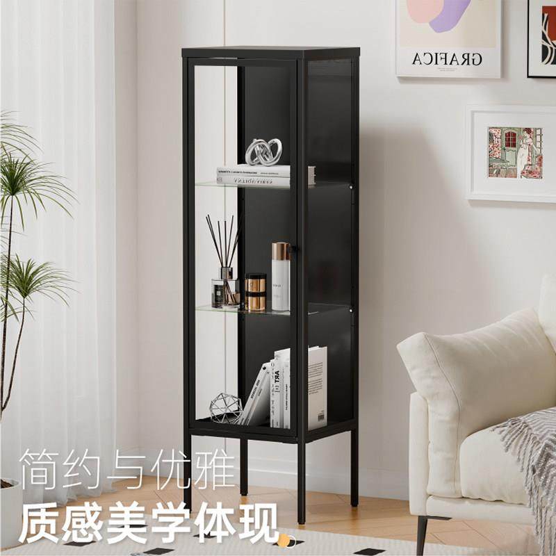 鲁德斯塔北欧简约玻璃门酒柜储物柜客厅展示痛柜手办墙角收纳柜子,住宅家具,家用陈列柜,淘宝优惠券,粉丝福利购,淘宝优惠卷