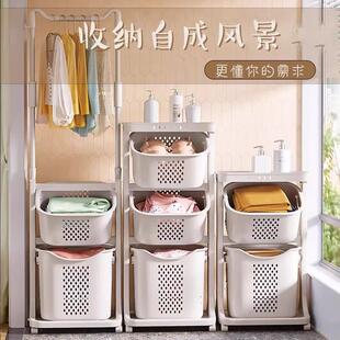 脏衣篓多功能衣物收纳筐家用洗衣篮阳台置物架浴室脏衣篮多层带轮