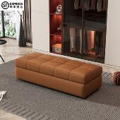 轻奢卧室床尾凳长条换鞋 凳服装 店休息凳样板间衣帽间储物皮沙发凳