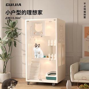 猫别墅小户型家用室内木猫窝猫屋不占地猫咪笼子阳台猫柜小型猫笼