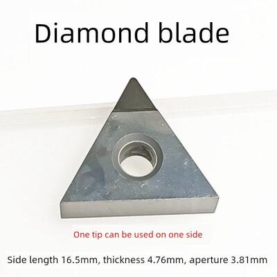 PCD金刚石刀片TNMG160402三角形外圆车刀刀粒铜铝高光刀头宝石刀