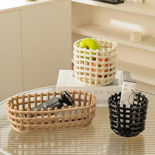 玄关台入户柜子钥匙收纳盒茶几桌面收纳陶瓷篮子新家乔迁结婚礼品