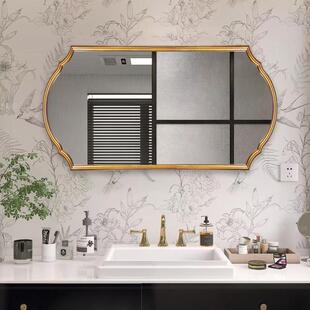 欧式轻奢全身镜覆古玄关落地镜异形化妆室挂墙浴室镜衣帽间全身镜