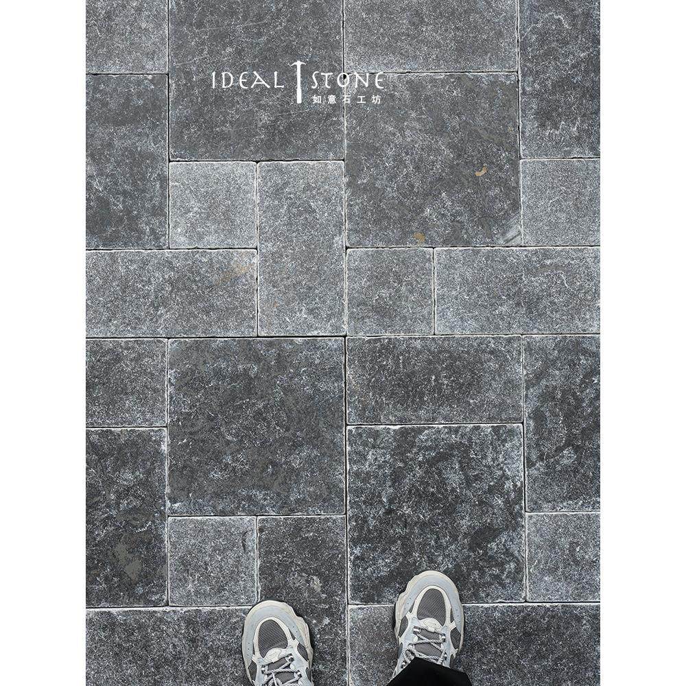 黑色和灰色石材天然泥石罗马瓷砖酒店B&B庭院户外花园防滑地板石