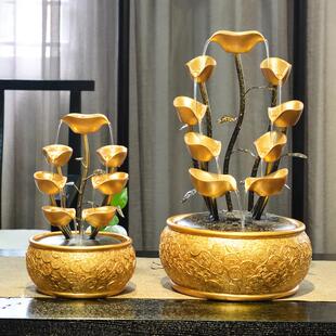 开业贺礼流水喷泉客厅吧台收银台循环水摇钱树装饰送五帝钱乔迁礼