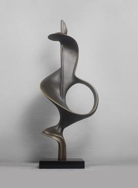 雕塑艺术大摆件装饰品展示柜厅高极感轻奢高档大气上档次软装摆设