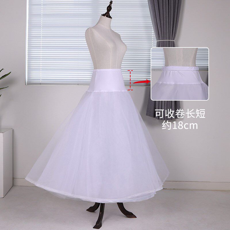 婚纱礼服裙撑服饰衬裙A字形束腰单圈加纱立体裙撑花边鱼尾齐地撑
