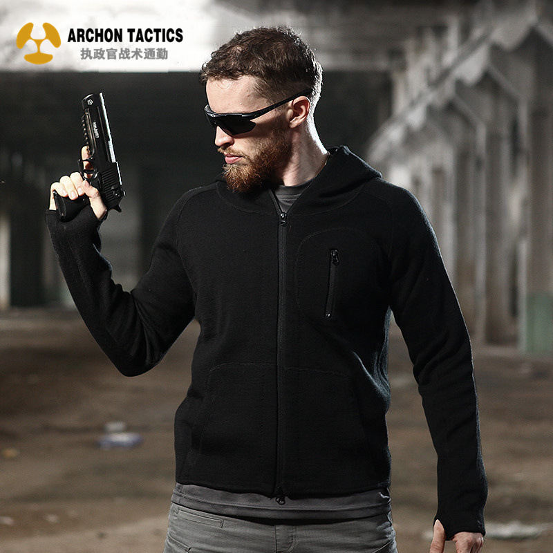 执政官战术羊毛衫连帽卫衣针织衫户外保暖毛衣男春秋军迷作训外套