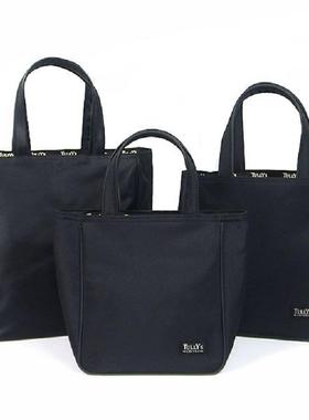 简约tully‘s防水牛津布手提拎便当包袋拉链饭盒袋水杯位午餐包