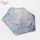 商场同 太阳防晒伞UPF50 太阳城双层法式 小黑伞遮阳伞黑胶可携式