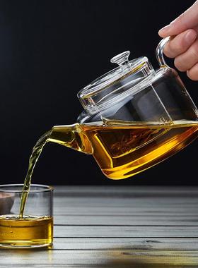 绿昌明玻璃茶壶单壶家用电陶炉烧水泡茶壶加厚大号过滤花茶壶茶具