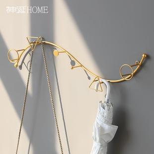 饰 北欧轻奢铁艺挂钩钥匙挂架进门口创意玄关墙面上收纳置物衣架装
