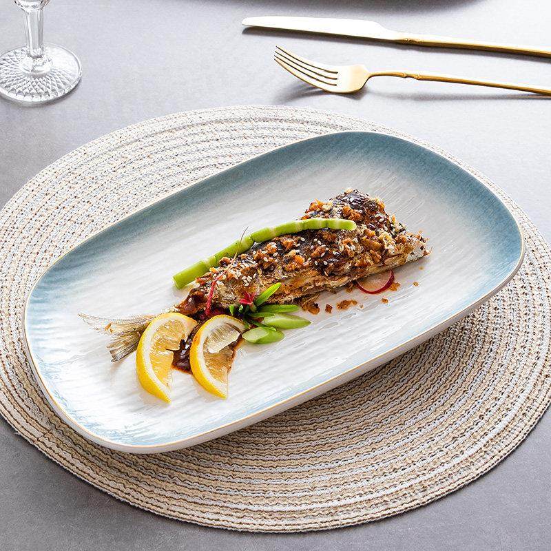 鱼盘家用高级感蒸鱼盘专用鱼盘子陶瓷大号2024新款鱼碟碗精致高端,餐饮具,盘,淘宝优惠券,粉丝福利购,淘宝优惠卷