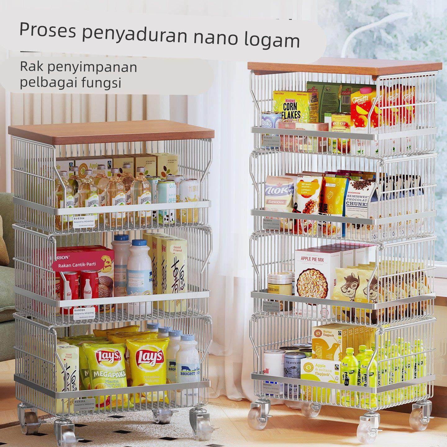 厨房菜篮子置物架多层落地家用放水果蔬菜架子多功能收纳推车,厨房/烹饪用具,果蔬置物架/篮/框,淘宝优惠券,粉丝福利购,淘宝优惠卷