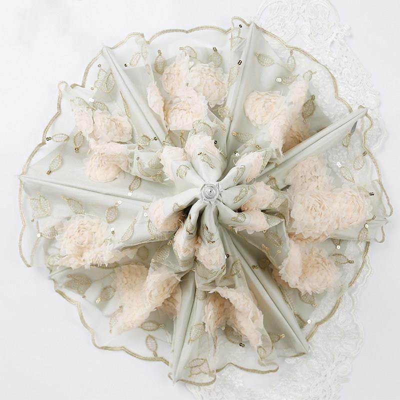 双层蕾丝绣花太阳伞女超强防紫外线黑胶折叠专业遮阳防晒伞upf50