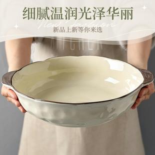 酸菜鱼大盆碗家用12寸大汤碗14寸双耳汤盆陶瓷大号盘子水煮鱼大碗