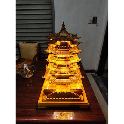 金南木雕黄鹤楼装饰摆件古模型礼品工艺四大名楼高档精品