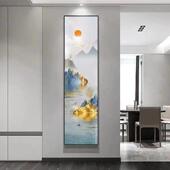 新中国风窄条入口装 饰画五福走廊客厅细柱画茶社竖挂画