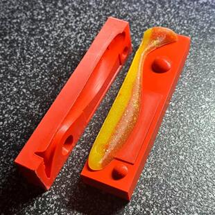 3D打印路亚软饵模具DIY软饵T尾鱼饵可自行调味加亮片诱饵秘方