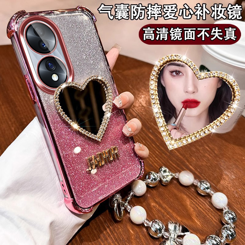 华为荣耀90手机壳honor90pro保护套90硅胶REA—AN00带镜子REP防摔