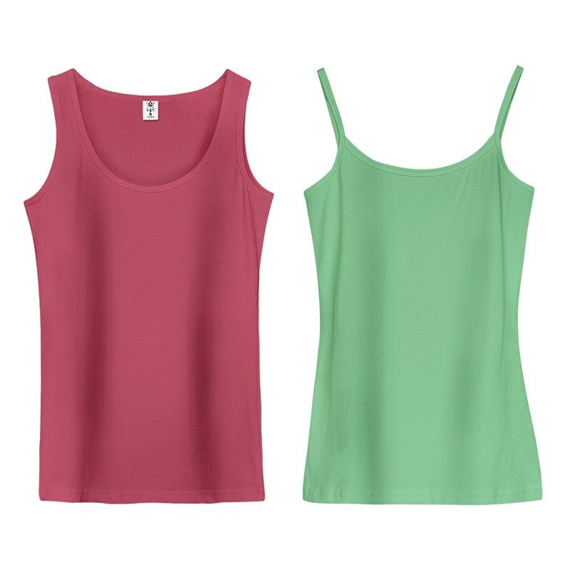 吊带背心女内搭打底衫纯棉外穿上衣白色春夏紧身工字大码无袖女装