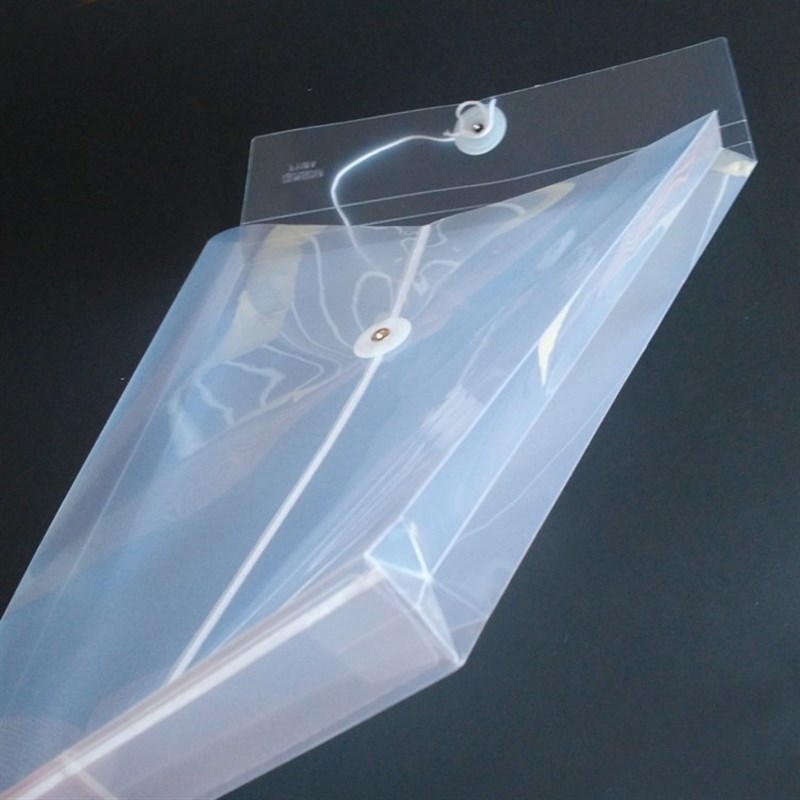 A4透明档案袋 塑料文件袋F118 立体大容量资料袋 绕绳文件袋