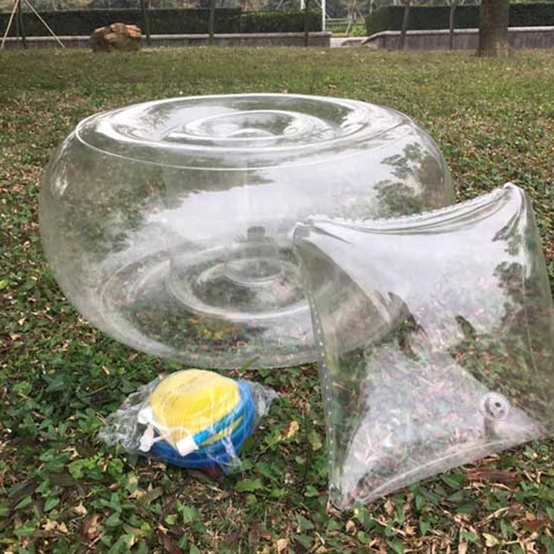 网红透明大圆充气凳 户外旅行便携充气小沙发 汽车载家用踏脚椅子