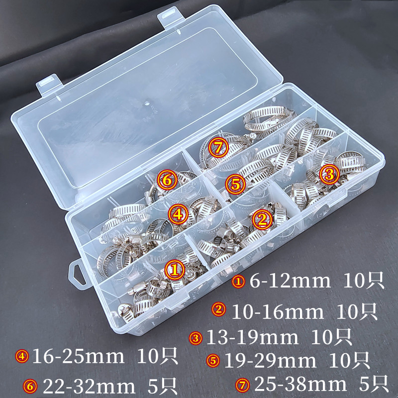 加厚强力美式304不锈钢喉箍卡扣水管卡固定钢丝捆绑标牌锁紧型带*