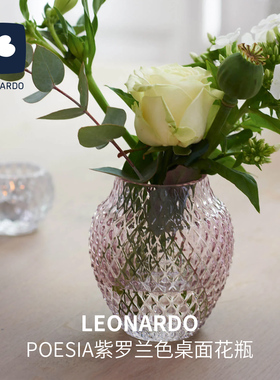 德国LEONARDO俐傲纳朵POESIA手工艺术桌面玻璃花瓶家居创意摆件