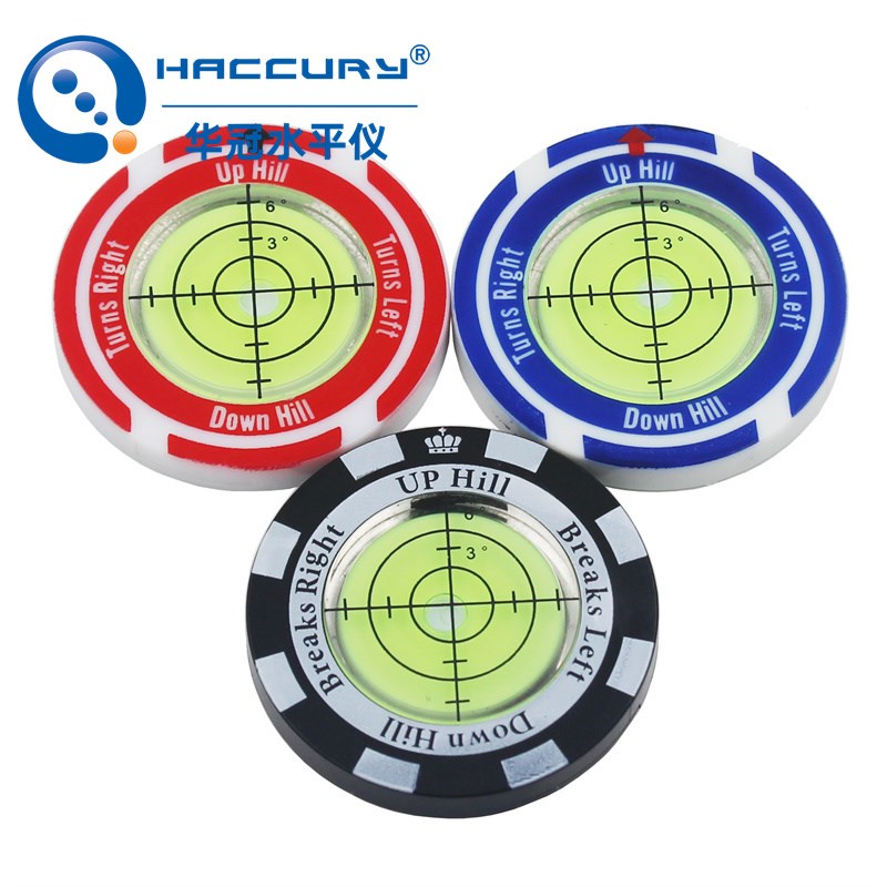 高尔夫帽夹水平仪带磁铁万向水准泡超薄水准泡珠40x5mm