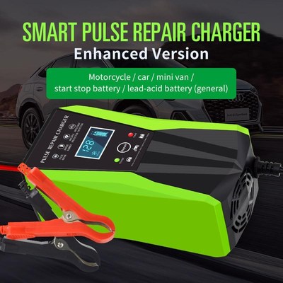 定制12V10A充电器汽车电瓶充电器摩托车充电器智能脉冲修复充电器