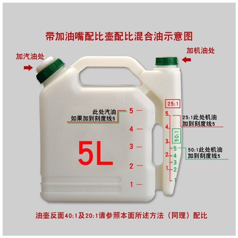 配比壶伐木锯油壶混合汽机油大容量割草机伐木汽油锯加厚比例油桶图片