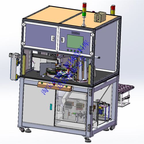 转盘式多工站多轴同步双面锁螺丝机设备sw设计3D图纸资料【890】
