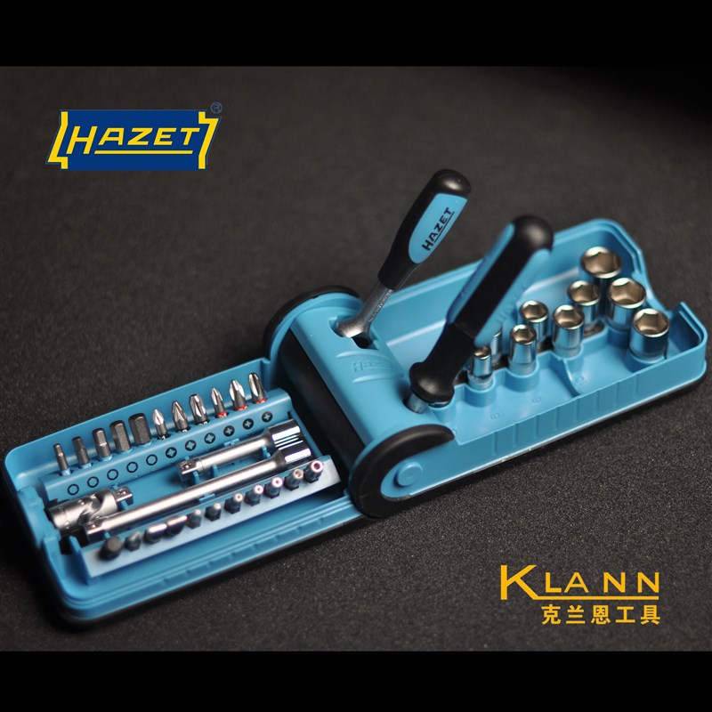 德国哈蔡特HAZET 856-1 小飞棘轮扳手套筒批头38件组套 进口工具